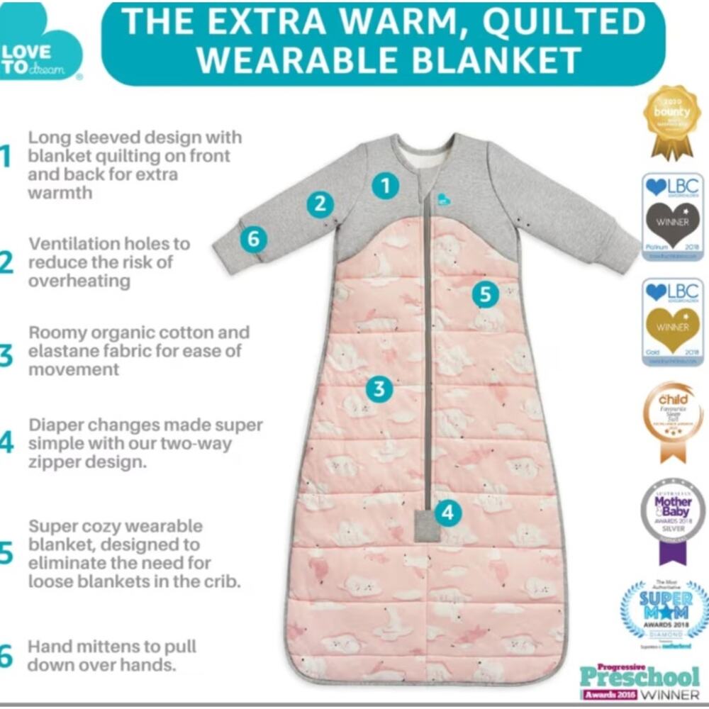 Love To Dream quilted Sleep Bag, size 6-18months - Picture 10 of 11